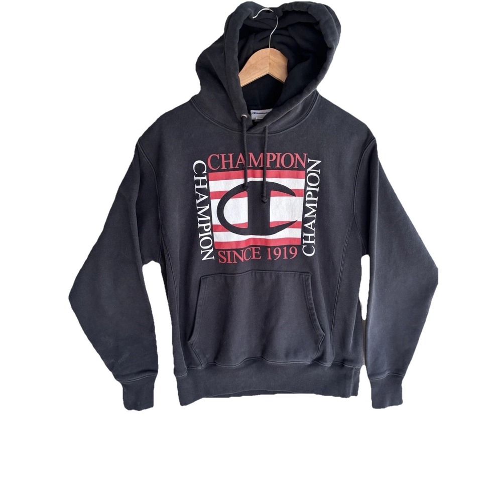 DISTRESSED Vtg Champion Reverse Weave‎ Hoodie Sz Medium Y2K 90s